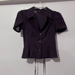 💜SOLD💜Prada 1997 runway purple sheer cotton button up
blouse top